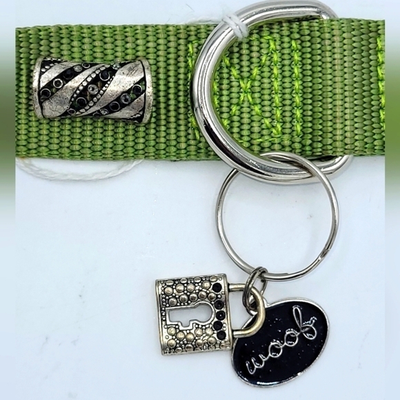 CUSTOMIZED Dog Collar Wild Thing Cub Green with Bling and Black Spikes - Picture 9 of 16